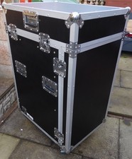 Road Ready 16U 12U FLIGHTCASE On Wheels 19" Rackmount PA DJ Lids Rear Door Case