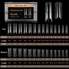 140/280pcs Square Oval Sandwich Dual Nail Forms  Manicure Tools