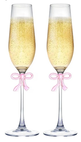Champagne flutes glasses - champagne, pink