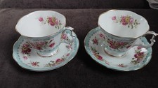 ROYAL ALBERT TWO STEP CUPS AND SAUCERS X 2 FROM THE GAIETY SERIES