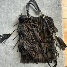 Zara Large Brown Fringe Bag