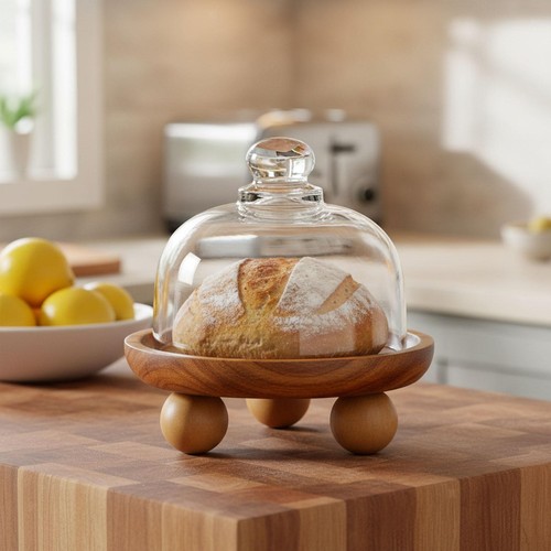 Premium wood and glass cake - wood,