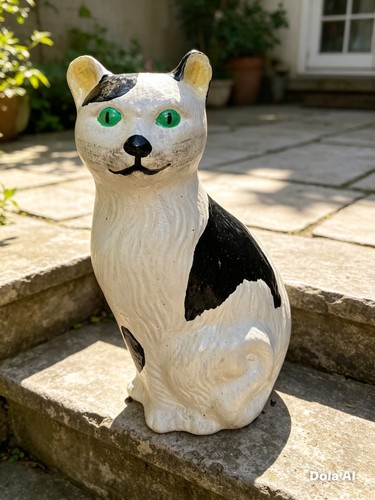 Stone garden cat ornament cute - garden,
