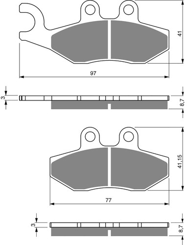 Brake pads front - pads, vespa