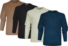 Knitted Jumper Plain Crew Neck