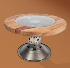 Unique Handmade Dappr CFM56 and RMT322 Blade Ring Table with Glass Window Top