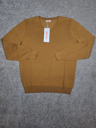 Damart mustard yellow neck - mustard, v-neck