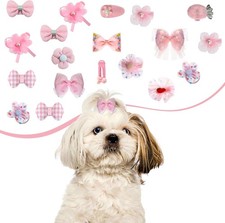 20pcs pink dog hair - pink, bows