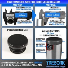 Round Plastic Tube End Caps Insert Bungs Blanking Plugs Stoppers, Chair Feet Leg