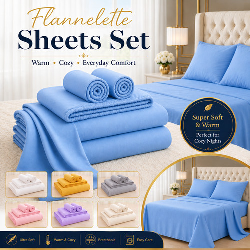 4pc flannelette thermal sheet - flannelette,