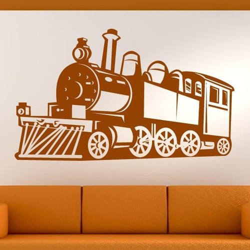 Steam engine train wall - engine,