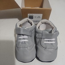 Jack and Lily Infant Shoes Leather Ronnie sz 30-36 Months  Gray and White