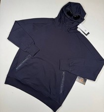 CP Company 026A Diagonal Raised Fleece goggle Hood Sweatshirt- Navy   - XXL