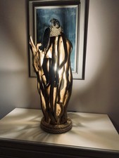 UNIQUE  BESPOKE  DRIFTWOOD LED TABLE LAMP    ON/OFF push button power switch