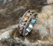 Clogau Platinum & 18ct Rose Gold Queens Jubilee 2022 Diamond Ring Size P Rare