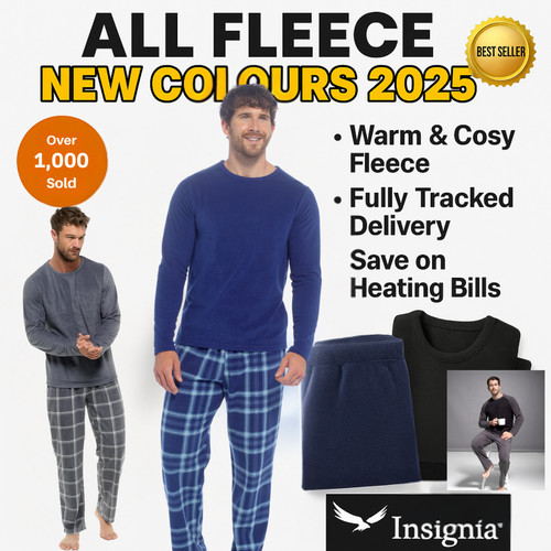 Mens pyjama warm fleece - pyjama,