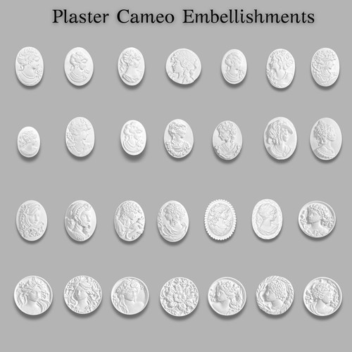40pc plaster cameo - plaster,