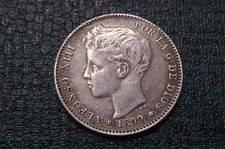 SPAIN , SILVER 1 PESETA , 1899 (99)  (NF363)