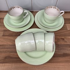 Elijah Cotton LTD Lord Nelson Ware Part Teaset Made In England Vintage Green Set