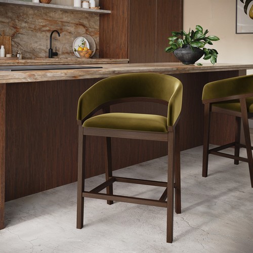 Walnut olive green - green, velvet