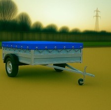 8FT x 6FT Trailer Cover Tarp Tie Down Bungee Cord Heavy Duty Waterproof Blue