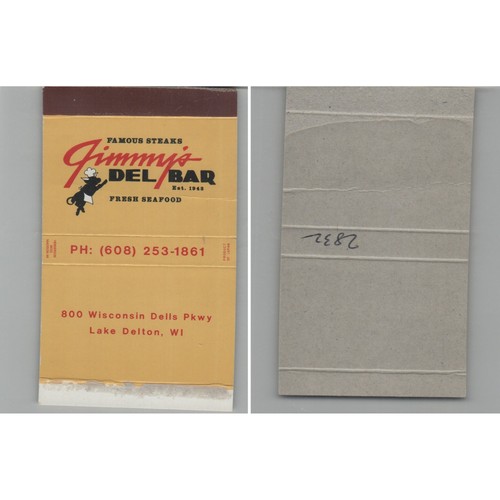 Matchbox cover jimmy del bar - matchbox,