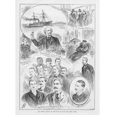 CRICKET England Eleven for the Cape onboard The Garth Castle Antique Print 1888