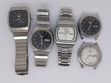 Lot of 5 Vintage Seiko 5 Automatic Men's Wrist Watches Japan Used