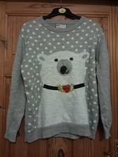 Womens Polar Bear Christmas Jumper Size M
