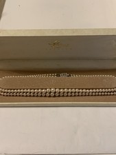 Vintage Lotus 2 Strand Pearls Necklace 44cm In Original Box