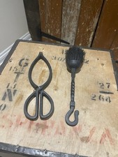 Traditional Cast Iron Fireplace Tool Set Black Hearth Brush Coal Tongs Open Fire