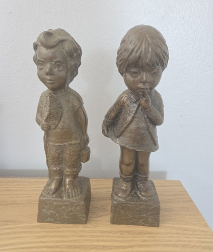 Antique bronze resin boy - bronze,