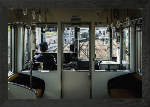 Train cab view - cab, framed