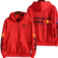 Luxury Red Bull Couple Zip Hoodie – Men's Winter Jacket for Racing & Outdoors