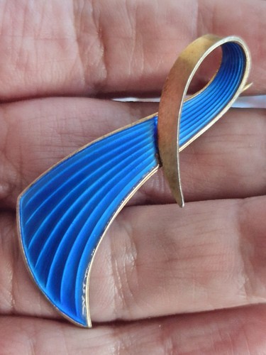 Silver norway enamelled brooch - norway,