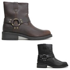 Harley Davidson Mens Boots Korsen 7 Inch Side Zip Ankle Full Grain Leather