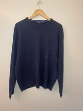 James Pringle Navy Blue Crew Neck Jumper Size L | Classic Knit Sweater