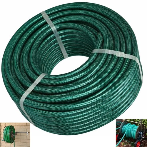 Reinforced green garden hose - green,