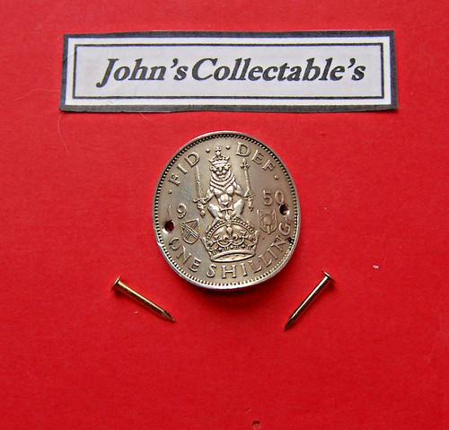 1950 old english shilling - old,