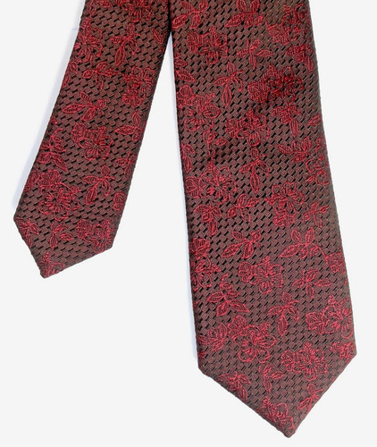 Mens silk tie - floral, skinny