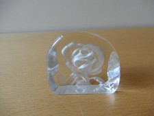 Alfred Capredoni  Art Crystal by Dartington, Intaglio Rose  Rock, Signed