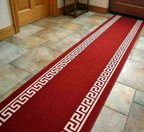 Red cream carpet runner - carpet,