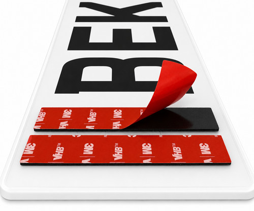 Number plate sticky pads - plate, –