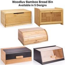 Large WBamboo Bread Bin for