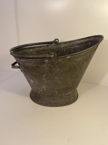 Vintage galvanised metal coal - metal,
