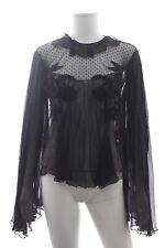 Zuhair Murad Embroidered Silk-Chiffon Blouse / Black