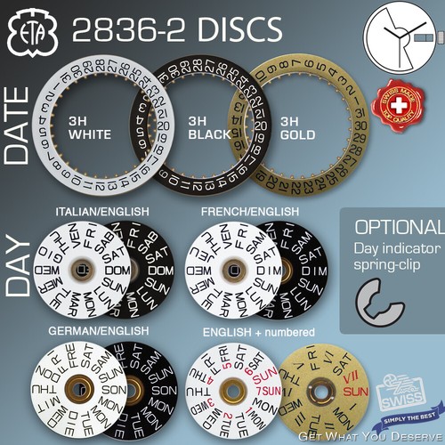 Day date discs - +, movement