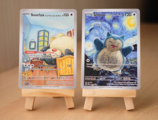 Snorlax & Munchlax Starry Night 'CUSTOM' Pokemon Card Black Star Promo Van Gogh