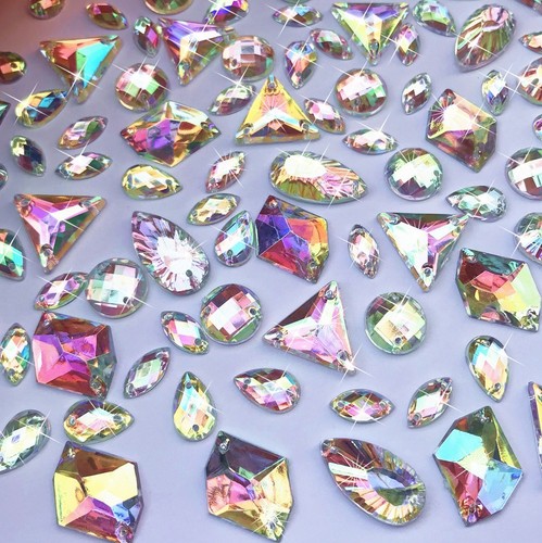 50x sparkly crystal flat - ab,