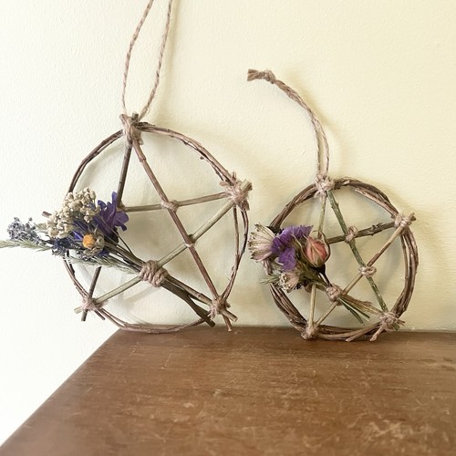 Tiny dried flower pentagram - 2,
